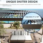 TIMWNER 10'x10' Metal Pergola, Outdoor Patio Pergola with Hardtop Roof,Aluminum Pergolas with Curtains,Waterproof Gazebo for Garden,Patio,Gray