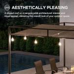 Sunjoy 10' x 10' Outdoor Pergola, Darkeford Metal Pergola with Black Sling Fabric Sun Shade Canopy for Outdoor Patio, Garden,Yard, Deck, Entertaining