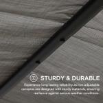 Sunjoy 10' x 10' Outdoor Pergola, Darkeford Metal Pergola with Black Sling Fabric Sun Shade Canopy for Outdoor Patio, Garden,Yard, Deck, Entertaining