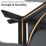 MASTERCANOPY 10x10ft Outdoor Retractable Pergola with Sun Shade Canopy Patio Metal Garden Pergola,Dark Grey