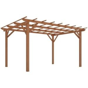 Outsunny 10' x 13' Outdoor Pergola, Wood Gazebo Grape Trellis with Stable Structure and Concrete Anchors for Climbing Plant Support, Garden, Patio, Backyard, Deck, Dark Brown