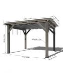 GAOMON 10 X 12 FT Wood Pergola, Solid Structure, Retractable Shade Canopy, Outdoor Wooden Pergola for Patio, Backyard, Deck, Garden