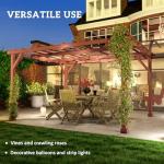 Outsunny 11' x 12.5' Outdoor Wood Pergola with Grape Trellis with Stable Structure for Climbing Plant Support for Patio, Deck, Backyard, Lawn, Brown