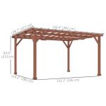 Outsunny 11' x 12.5' Outdoor Wood Pergola with Grape Trellis with Stable Structure for Climbing Plant Support for Patio, Deck, Backyard, Lawn, Brown