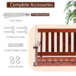 Outdoor Wooden Porch Swing 4Ft Patio Porch Swing Bench 800 LBS Load-Bearing Capacity Swing Chair Two-Person Seating with Adjustable Hanging Chains, Durable Swing Bench for Courtyard, Garden, Backyard