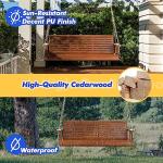 VINGLI Upgraded Patio Wooden Porch Swing for Courtyard & Garden, Heavy Duty 880 LBS Swing Chair Bench with Hanging Chains for Outdoors (Brown, 5 FT)