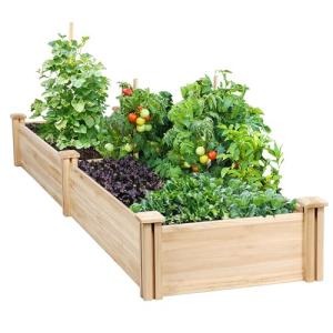 Yaheetech 8ft Wooden Divided Raised Garden Bed