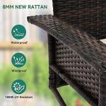 YITAHOME 3-Seats Wicker Hanging Porch Swing Chair Outdoor Gray Rattan Patio Swing Lounge 3 Back Cushions Capacity for Garden, Balcony, Deck