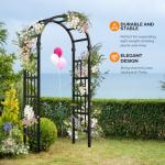 VINGLI Black Vinyl Garden Arbor and Trellis