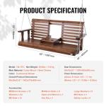 VEVOR Wooden Porch Swing 5 ft, Patio Bench Swing for Courtyard & Garden, Upgraded 880 lbs Strong Load Capacity, Heavy Duty Swing Chair Bench with Hanging Chains for Outdoors, Brown