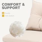 DWVO 3 Seats Porch Swing Hanging Bench Swing Outdoor Wicker Patio Swing Lounge Front Rattan 794lbs for Garden, Balcony, Brown&Beige