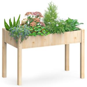 DUMOS 48x24 Wood Raised Garden Bed with Legs