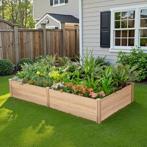 8x4 Ft Wood Raised Garden Bed for Plants