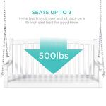 Best Choice Products 48in Wood Porch Swing Outdoor Patio Hanging Bench Chair Furniture for Deck, Garden, Yard w/Mounting Chains, Curved Back Design, 500lb Weight Capacity - White