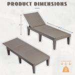 Outdoor Chaise Lounge Set of 2,Lightweight Patio Chairs,Waterproof Sun Loungers Chair Outdoor,5-Positions Adjustable Pool Lounge Chair for Garden Beach Patio Poolside Lawn and Deck,Striped Grey