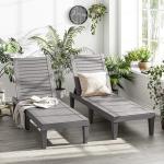 Outdoor Chaise Lounge Set of 2,Lightweight Patio Chairs,Waterproof Sun Loungers Chair Outdoor,5-Positions Adjustable Pool Lounge Chair for Garden Beach Patio Poolside Lawn and Deck,Striped Grey