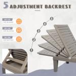 Outdoor Chaise Lounge Set of 2,Lightweight Patio Chairs,Waterproof Sun Loungers Chair Outdoor,5-Positions Adjustable Pool Lounge Chair for Garden Beach Patio Poolside Lawn and Deck,Striped Grey