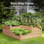 VIVOSUN 3-Tier Wooden Raised Garden Bed Planter