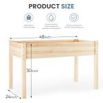 DUMOS 48x24 Wood Raised Garden Bed with Legs