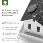 MrCrafts Solar Bird Feeder - Hanging Metal Bird House Feeder with Solar Lights, Outdoor Solar Lantern, Garden Decor for Outside, Unique Gifts for Mom, Grandma, Christmas