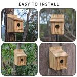 Wood Bird Houses for Outside with Pole Wooden Bird House for Finch Bluebird Cardinals Hanging Birdhouse Clearance Garden Country Cottages