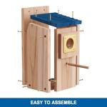 Bird Houses for Outside 2Pack with Copper Guard,Thicken Wooden Bluebird House Clearance Garden Country Cottages, Nesting Box for Finch Swallow Wren Chickadee Wild Bird Supplies, Easy to Assemble