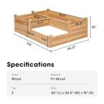 VIVOSUN 3-Tier Wooden Raised Garden Bed Planter