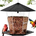 Jealoeur Bird Feeders for Outdoors Hanging Bird Feeder Wild Birds Seed, Black