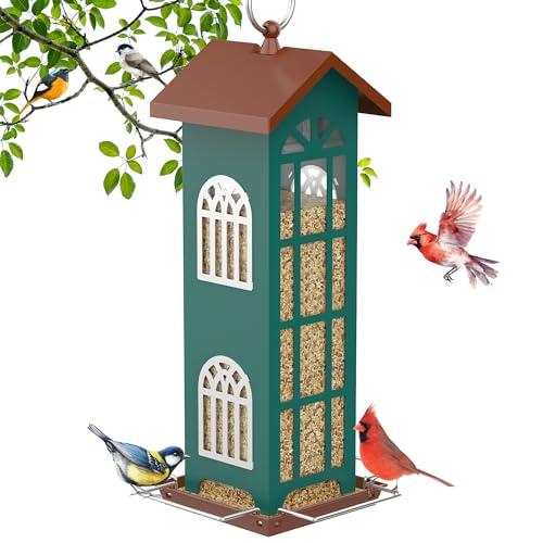 Metal Bird Feeder Bird Feeders for Outdoors Hanging,Waterproof and Rust-Proof,Easy Cleaning,Wild Bird Feeders Attracting Chickadees Goldfinches Cardinals Finches and Sparrows