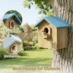 Auslar Bird House for Outside, Wooden Birdhouses for Outdoors, Bluebird House for Outside Clearance, Hanging Bird Houses for Cardinals Finch Wren Swallow for for Garden Viewing