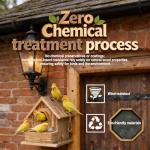 Hanging Bird House for Outside Clearance, Cedar Wooden Bird House to Paint for Finch Bluebird Cardinals, Bird Nest Feeder W/Rain Awning Kit for Outdoor Backyard Courtyard Patio Decor (DIY Detachable)