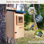 Bird Houses for Outside 2Pack with Copper Guard,Thicken Wooden Bluebird House Clearance Garden Country Cottages, Nesting Box for Finch Swallow Wren Chickadee Wild Bird Supplies, Easy to Assemble