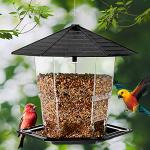 Jealoeur Bird Feeders for Outdoors Hanging Bird Feeder Wild Birds Seed, Black