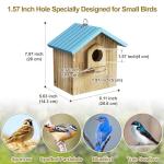 Auslar Bird House for Outside, Wooden Birdhouses for Outdoors, Bluebird House for Outside Clearance, Hanging Bird Houses for Cardinals Finch Wren Swallow for for Garden Viewing