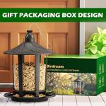 Birdream 2 Pack Bird Feeders for Outdoor Hanging, Assembly Required, 1-Min Easy Setup, Charming Castle Design, Attracting Cardinals Chickadees Goldfinches & Sparrows - Black