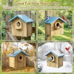Auslar Bird House for Outside, Wooden Birdhouses for Outdoors, Bluebird House for Outside Clearance, Hanging Bird Houses for Cardinals Finch Wren Swallow for for Garden Viewing