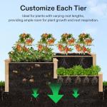 VIVOSUN 3-Tier Wooden Raised Garden Bed Planter