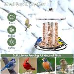 Bird Feeders for Outdoors, Hanging Metal Bird Feeder for Outside with Acrylic Tube Seed Capacity for Viewing Cardinal Finch, Weatherproof and Durable Wild Birdfeeder for Garden Yard