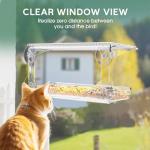 SUNALLY Window Bird Feeder for Outdoors, Clear Bird Feeders Window Mounted with Strong Suction Cups, Transparent Birds House Outside Wild Watching for Garden, Yard, Elderly Kids Viewing