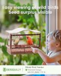 Window Bird Feeder, Metal - with Strong Suction Cups, Large Outdoor for Viewing Bird Watching Gift (Curved)