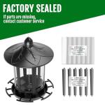 Birdream 2 Pack Bird Feeders for Outdoor Hanging, Assembly Required, 1-Min Easy Setup, Charming Castle Design, Attracting Cardinals Chickadees Goldfinches & Sparrows - Black