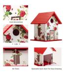 Spring Melody Bird House, Composite Material Nesting Box, Hanging Birdhouse for Blue Bird, Squirrel Proof Birdhouse for Outside, 10 Years Water Proof Weatherable Pole Mountable Bird House (Red)