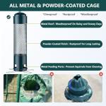 LCSEVEN Bird Feeders for Outdoors Squirrel Proof with Weight-Activated Perches, Hanging Bird Feeder for Outside, Metal Feeder for Wild Cardinal, Finch, Blue Jay, Chickadee, 3LB Seed Capacity, Green