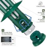 Kingsyard Squirrel Proof Bird Feeder for Outdoors Hanging, Metal Wild Bird Feeders with Removable Base and Baffle, Easy to Clean & Refill, 3 lbs Large Seed Capacity, Dark Green