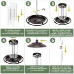 Bird Feeders for Outdoors, Hanging Metal Bird Feeder for Outside with Acrylic Tube Seed Capacity for Viewing Cardinal Finch, Weatherproof and Durable Wild Birdfeeder for Garden Yard