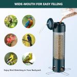 LCSEVEN Bird Feeders for Outdoors Squirrel Proof with Weight-Activated Perches, Hanging Bird Feeder for Outside, Metal Feeder for Wild Cardinal, Finch, Blue Jay, Chickadee, 3LB Seed Capacity, Green