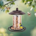 Bird Feeders for Outdoors, Hanging Metal Bird Feeder for Outside with Acrylic Tube Seed Capacity for Viewing Cardinal Finch, Weatherproof and Durable Wild Birdfeeder for Garden Yard