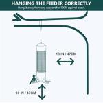 LCSEVEN Bird Feeders for Outdoors Squirrel Proof with Weight-Activated Perches, Hanging Bird Feeder for Outside, Metal Feeder for Wild Cardinal, Finch, Blue Jay, Chickadee, 3LB Seed Capacity, Green