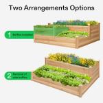 VIVOSUN 3-Tier Wooden Raised Garden Bed Planter