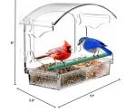 BPYOT Clear Acrylic Window Bird Feeder for Outside with 4 Strong Suction Cups and Detachable Seed Tray, Highly Transparent Outdoor Viewing Birdfeeder, Wild Bird House Box